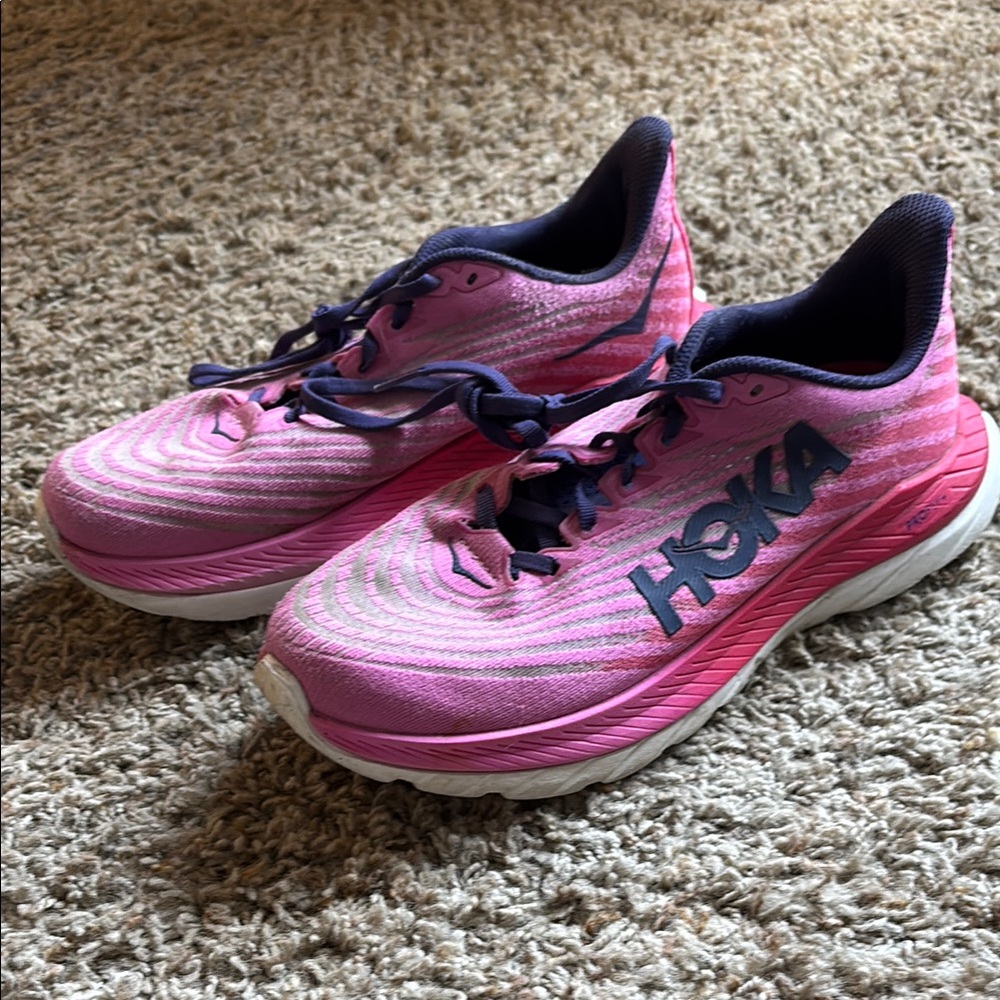 Hoka Vibrant Pink Athletic Shoes